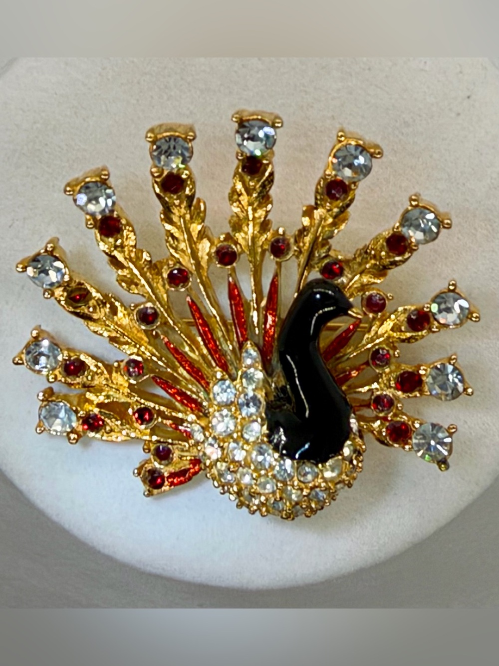 Peacock Rhinestone Brooch